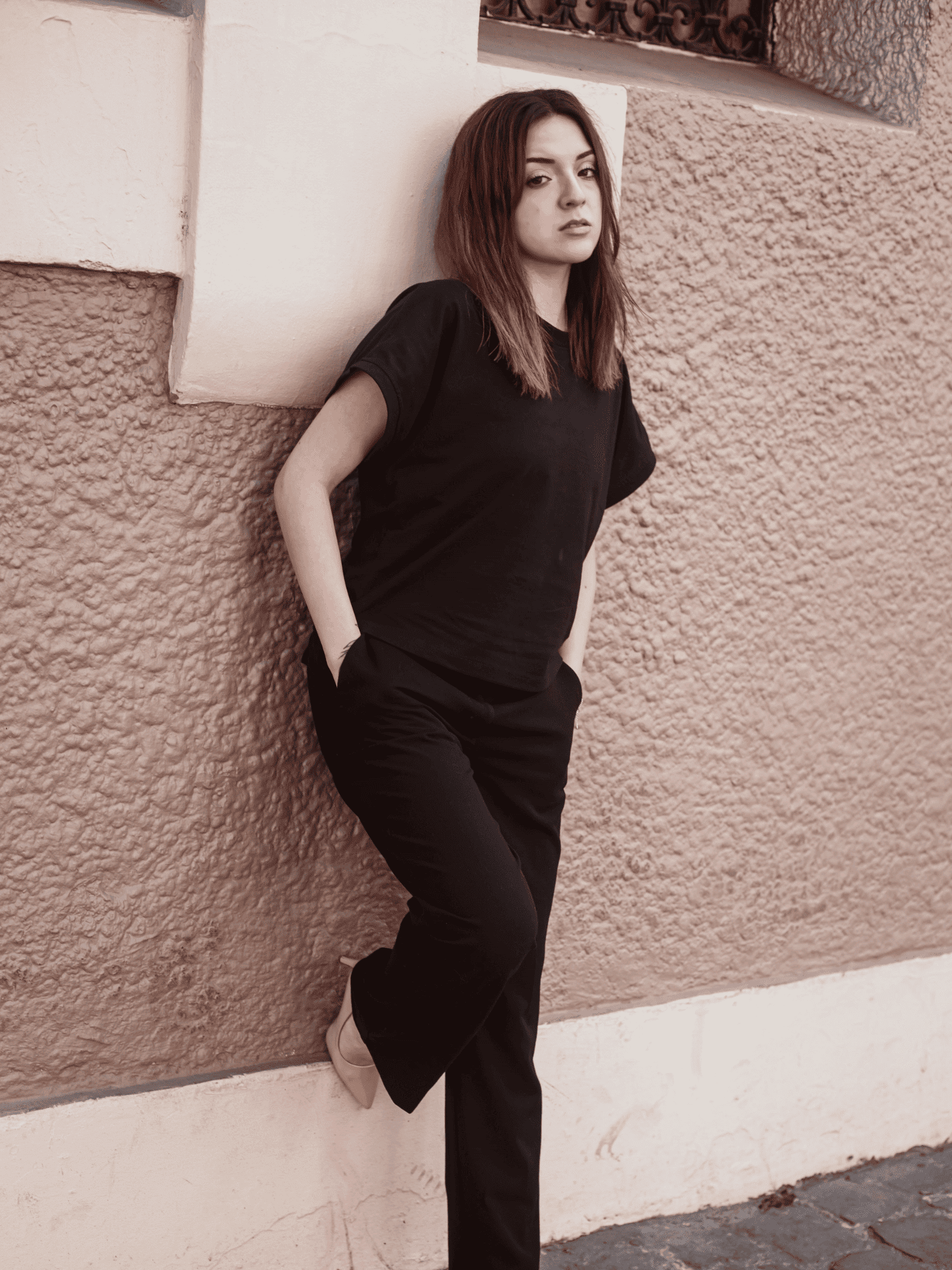 Polera Regular Fit Mujer Negra